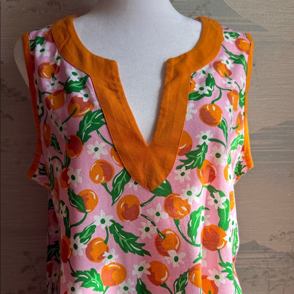 Lands' End -Draper James Orange Floral Sleeveless Dress